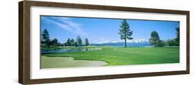 Sand Trap in a Golf Course, Edgewood Tahoe Golf Course, Stateline, Douglas County, Nevada-null-Framed Photographic Print