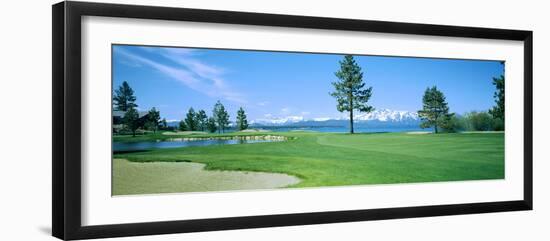 Sand Trap in a Golf Course, Edgewood Tahoe Golf Course, Stateline, Douglas County, Nevada-null-Framed Photographic Print