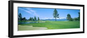 Sand Trap in a Golf Course, Edgewood Tahoe Golf Course, Stateline, Douglas County, Nevada-null-Framed Photographic Print