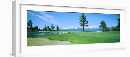 Sand Trap in a Golf Course, Edgewood Tahoe Golf Course, Stateline, Douglas County, Nevada-null-Framed Photographic Print