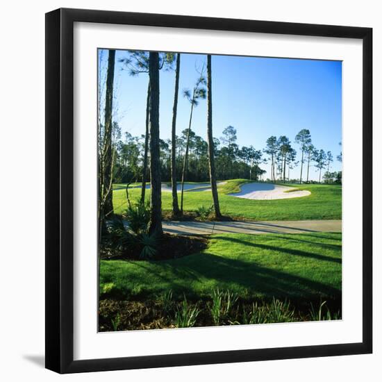 Sand Trap in a Golf Course, Regatta Bay Golf Course and Country Club, Destin, Okaloosa County-null-Framed Photographic Print