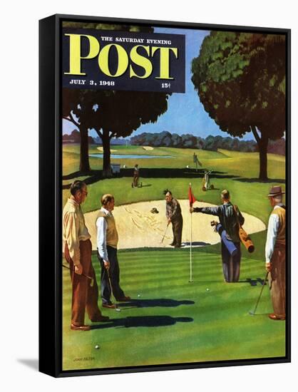 "Sand Trap," Saturday Evening Post Cover, July 3, 1948-John Falter-Framed Stretched Canvas