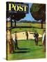 "Sand Trap," Saturday Evening Post Cover, July 3, 1948-John Falter-Stretched Canvas
