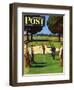 "Sand Trap," Saturday Evening Post Cover, July 3, 1948-John Falter-Framed Premium Giclee Print