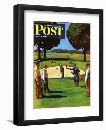 "Sand Trap," Saturday Evening Post Cover, July 3, 1948-John Falter-Framed Premium Giclee Print