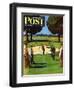 "Sand Trap," Saturday Evening Post Cover, July 3, 1948-John Falter-Framed Premium Giclee Print