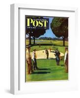 "Sand Trap," Saturday Evening Post Cover, July 3, 1948-John Falter-Framed Premium Giclee Print