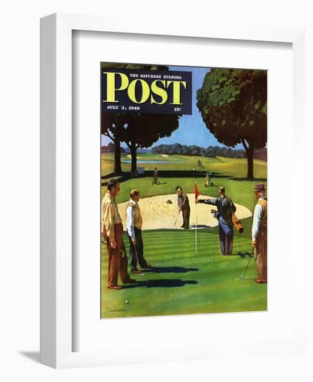 "Sand Trap," Saturday Evening Post Cover, July 3, 1948-John Falter-Framed Premium Giclee Print