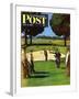 "Sand Trap," Saturday Evening Post Cover, July 3, 1948-John Falter-Framed Giclee Print