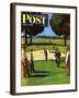 "Sand Trap," Saturday Evening Post Cover, July 3, 1948-John Falter-Framed Giclee Print