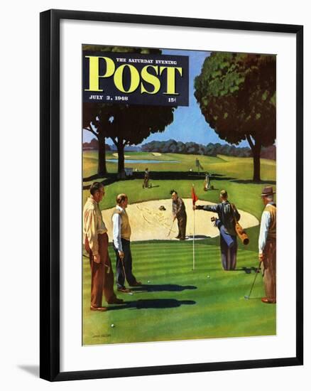 "Sand Trap," Saturday Evening Post Cover, July 3, 1948-John Falter-Framed Premium Giclee Print