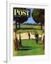 "Sand Trap," Saturday Evening Post Cover, July 3, 1948-John Falter-Framed Giclee Print