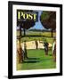"Sand Trap," Saturday Evening Post Cover, July 3, 1948-John Falter-Framed Giclee Print