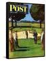 "Sand Trap," Saturday Evening Post Cover, July 3, 1948-John Falter-Framed Stretched Canvas