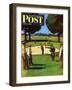 "Sand Trap," Saturday Evening Post Cover, July 3, 1948-John Falter-Framed Premium Giclee Print