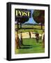 "Sand Trap," Saturday Evening Post Cover, July 3, 1948-John Falter-Framed Premium Giclee Print