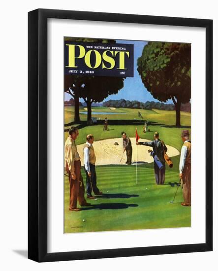 "Sand Trap," Saturday Evening Post Cover, July 3, 1948-John Falter-Framed Giclee Print