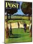 "Sand Trap," Saturday Evening Post Cover, July 3, 1948-John Falter-Mounted Giclee Print