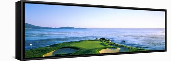 Sand Traps in a Golf Course, Pebble Beach Golf Course, Pebble Beach, Monterey County-null-Framed Stretched Canvas