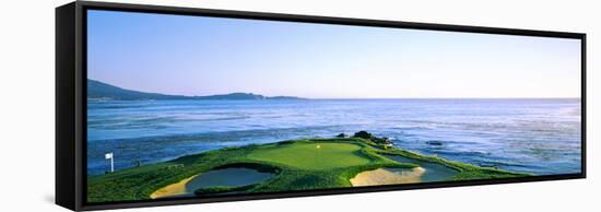Sand Traps in a Golf Course, Pebble Beach Golf Course, Pebble Beach, Monterey County-null-Framed Stretched Canvas