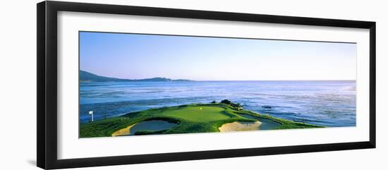 Sand Traps in a Golf Course, Pebble Beach Golf Course, Pebble Beach, Monterey County-null-Framed Premium Photographic Print