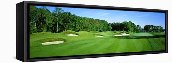 Sand Traps in a Golf Course, River Run Golf Course, Berlin, Worcester County, Maryland, USA-null-Framed Stretched Canvas