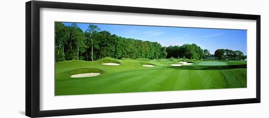 Sand Traps in a Golf Course, River Run Golf Course, Berlin, Worcester County, Maryland, USA-null-Framed Photographic Print