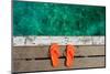 Sandals at Jetty by the Sea-haveseen-Mounted Photographic Print