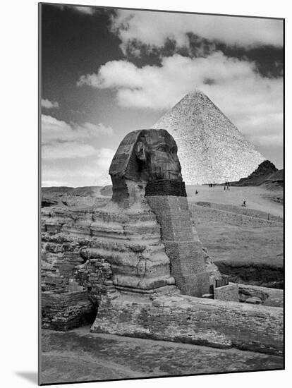 Sandbags Being Used to Protect Sphinx Against Enemy Bombs, Giza, Egypt, 1942-Bob Landry-Mounted Photographic Print