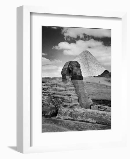 Sandbags Being Used to Protect Sphinx Against Enemy Bombs, Giza, Egypt, 1942-Bob Landry-Framed Photographic Print