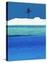 Sandbank and Palm Tree on Tropical Beach, Maldives, Indian Ocean, Asia-Sakis Papadopoulos-Stretched Canvas