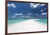 Sandbank and tropical island, Maldives, Indian Ocean, Asia-Sakis Papadopoulos-Framed Photographic Print