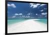 Sandbank and tropical island, Maldives, Indian Ocean, Asia-Sakis Papadopoulos-Framed Photographic Print