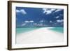 Sandbank and tropical island, Maldives, Indian Ocean, Asia-Sakis Papadopoulos-Framed Photographic Print