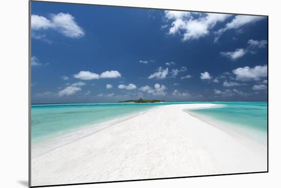 Sandbank and tropical island, Maldives, Indian Ocean, Asia-Sakis Papadopoulos-Mounted Photographic Print