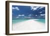 Sandbank and tropical island, Maldives, Indian Ocean, Asia-Sakis Papadopoulos-Framed Photographic Print