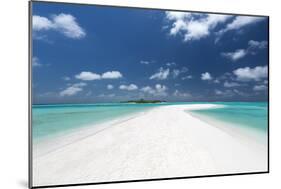 Sandbank and tropical island, Maldives, Indian Ocean, Asia-Sakis Papadopoulos-Mounted Photographic Print