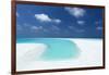 Sandbank and tropical lagoon, Maldives, Indian Ocean, Asia-Sakis Papadopoulos-Framed Photographic Print