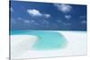 Sandbank and tropical lagoon, Maldives, Indian Ocean, Asia-Sakis Papadopoulos-Stretched Canvas