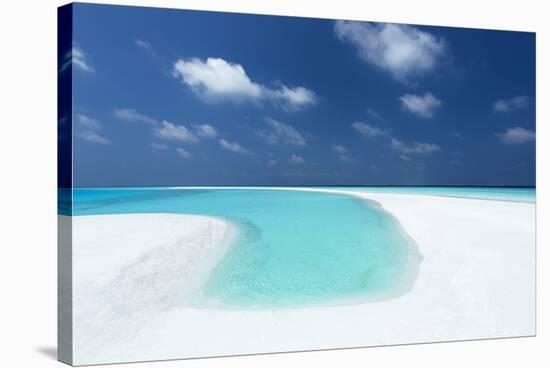 Sandbank and tropical lagoon, Maldives, Indian Ocean, Asia-Sakis Papadopoulos-Stretched Canvas