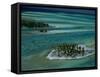 Sandbars with Palm Trees, Bora Bora-Mitch Diamond-Framed Stretched Canvas