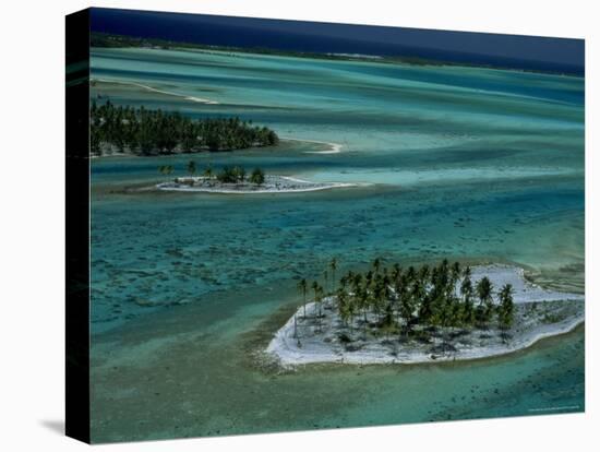 Sandbars with Palm Trees, Bora Bora-Mitch Diamond-Stretched Canvas