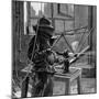 Sandblasting the Joints of a Bicycle Frame, France, 1896-null-Mounted Giclee Print