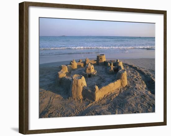 Sandcastle at Beach-David Barnes-Framed Photographic Print