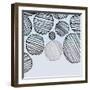 SandCircle5    pattern, blue, hand-drawn-Robbin Rawlings-Framed Art Print