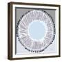 SandCircle7    pattern, blue, grey, hand-drawn-Robbin Rawlings-Framed Art Print