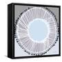 SandCircle7    pattern, blue, grey, hand-drawn-Robbin Rawlings-Framed Stretched Canvas