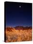 Sandia Mountains Desert Twilight Landscape Moon Rise, New Mexico-Kevin Lange-Stretched Canvas