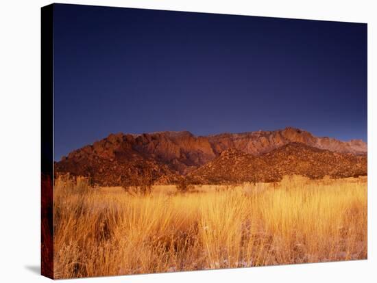 Sandia Mountains Desert Twilight Landscape, New Mexico-Kevin Lange-Stretched Canvas