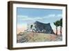 Sandia Mountains, New Mexico, Sandia Crest View of Kiwanis Shelter House-Lantern Press-Framed Art Print